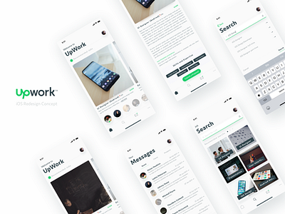 UpWork Redesign Concept clean freelance ios iphone iphone x minimal redesign sketch app upwork