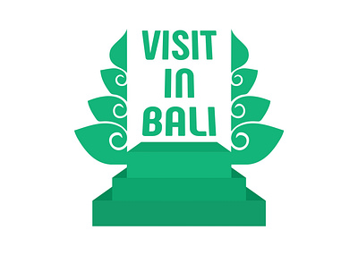 Visit in Bali bali design graphic design green leaf logo vector visit welcome