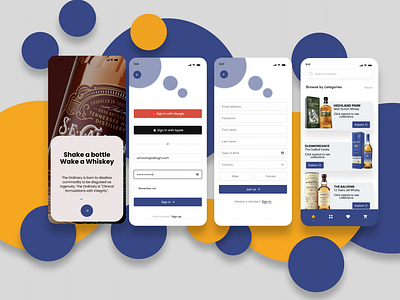 Whisky E-commerce Screens
