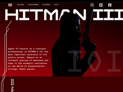 Hitman III web site concept graphic design ui