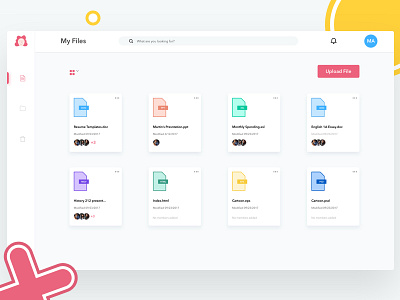 Abbii - Simple File Storage dashboard documents dropbox file storage files illustration notifications storage ui design upload web app website