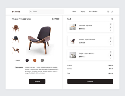 Furniture shop checkout page