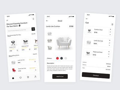 Furniture mobile app design