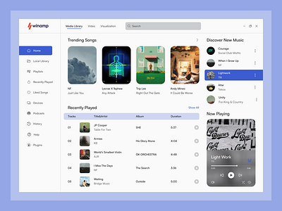 Winamp Redesign design music app music app design music player music player ui music ui ui ui design web page winamp winamp redesign