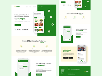 App landing page agric agriculture landing page agrotech app landing page app web page app website application landing page mobile app mobile app landing page ui ui design web page