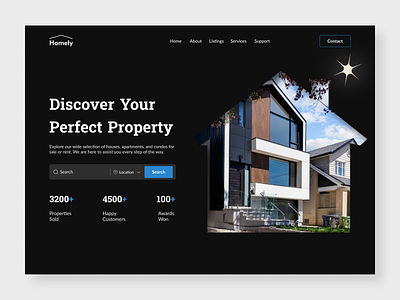 Homely - Real estate website design hero section housing housing landing page property webpage real estate real estate app real estate hero section real estate landing page real estate webpage real estate webpage design real estate website real estate website design ui ui design webpage website