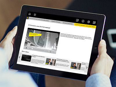Forecasts in Focus app clean ernst young finance flat ipad news player ui ux video white