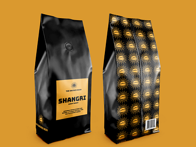 The Sacred Bean branding coffee design graphic design logo package design packaging pattern patterns typography