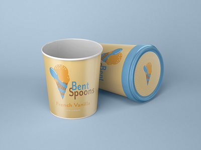 Bent Spoons Packaging - French Vanilla branding design graphic design ice cream illustration logo packaging typography vector