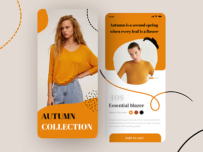 Fashion shop app app app design app ui application autumn beauty cler clothes design fashion mobile mobile app shop ui ux yellow