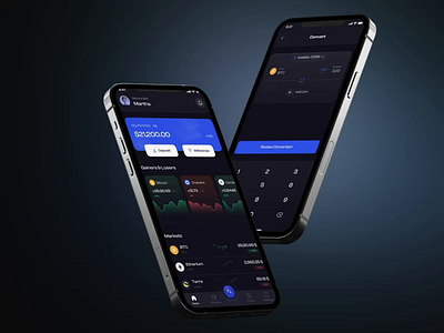 Crypto Mobile App banking bitcoin blockchain coin convert crypto crypto exchange crypto trading cryptocoin cryptocurrency finance fintech mobile app money nft trading ui ux wallet