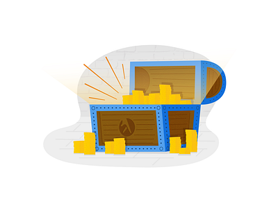 Yellow The Last Book Illustration #02 box castle chest chestnut coins flat flatdesign gold illustration illustration design money money app treasure vector yellow