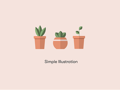 Flat Design Potted Plants illustration vector