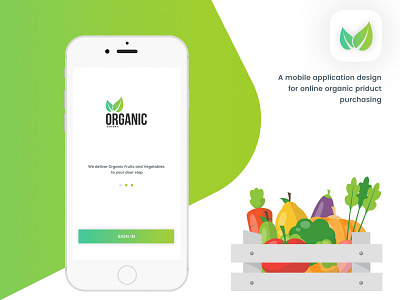 Organic Mobile App app branding illustration mobile typography ui uiux ux