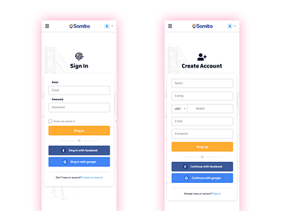 Sign In & Create Account - Mobile Responsive create account input responsive design signup singin