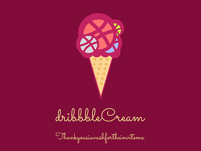 Dribbble Cream dribbble first hi icecream invite one thanks