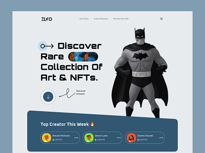 NFT Marketplace 3d clean cryptoart design figma graphic design landing page modern nft nft marketplace trending typography ui uiux web web design zixo