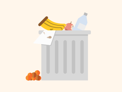 Trashcan flat illustration trash can