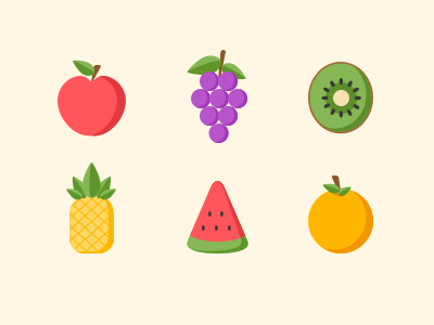 Fruits flat fruits illustration