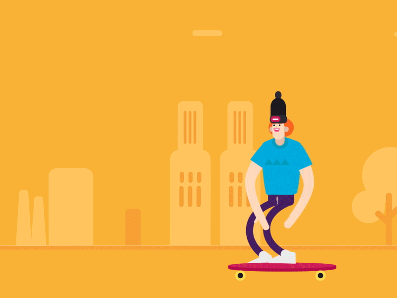 Skate+Phone 2d animation design flat gif graphics illustration motion vector