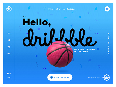 My first Dribbble Shot. Hello, Dribbble! community design dribbble firstshot follow me hellodribbble ui ux webdesign