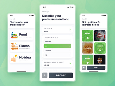 MyTrip - iOS mobile app animation app belarus concept design design food inspiration ios minimal mobile app mytrip recommendations restaurants simple ux ui