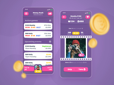 Money Rush - iOS mobile app app belarus concept design design game gamification inspiration ios minimal mobile app money simple ui ux ux ui