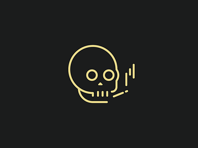 Non-Smoking black doodle gold logo mark skull smoke smoking