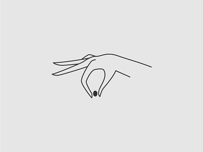 Hand Picked black coffee feminine hand icon lines mark minimal subtle white