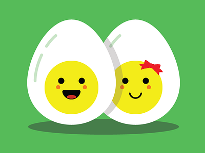Happy Egg artwork couple cute egg flatdesign graphicdesign happy illustration illustrator