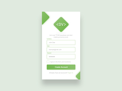 Daily UI – Day 001 – Sign Up app concept appdesign challenge dailui daily 100 challenge dailyui001 designer mobile sing up ui ux designer uidesign ux design