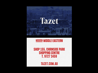 Tazet Business Card 2020 brand branding business card grotesk logo middle east modern print restaurant serif stationary typography