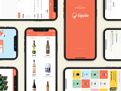 Tipple iOS App alcohol app beer delivery ios iphone iphone x spirits tipple ui ux wine