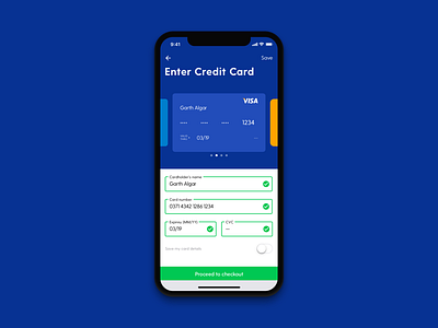 Daily UI #002 - Credit Card Checkout 2018 app card checkout confirmed credit card daily dailyui design iphone iphonex ui