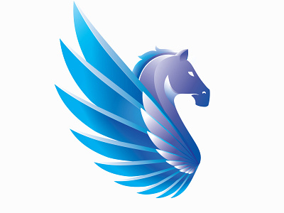 Pegasus animal beast blue branding colorful elegant fantasy flight fly gradient greek horse logo myth mythical creature mythology pegasus shapes winged wings