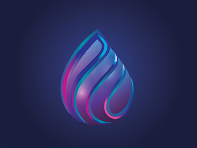 Abstract Drop abstract beauty blue branding colorful drop droplet elegant gradient liquid logo purple shapes vector water wave