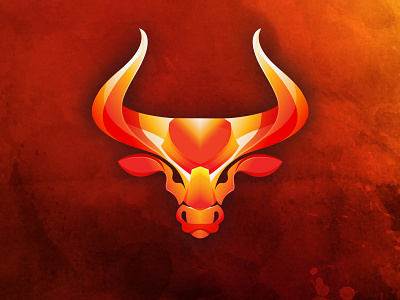 Bull animal beast bison branding bull colorful geometric gradient head horns icon logo mascot ox power shapes strength taurus toro vector