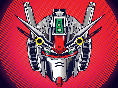 Gundam anime cartoon gundam head icon illustration japan machine manga mech robot vector