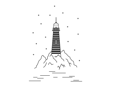 Lighthouse illustration lighthouse limited edition rock screen print screen printed sea stars