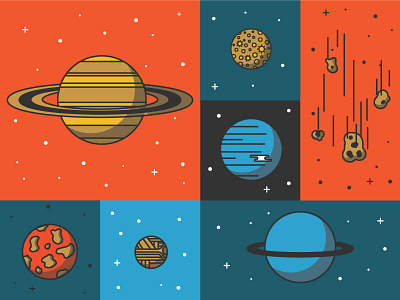 Those Things We Love - Project illustration planets space thosethingswelove