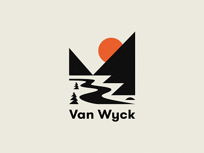 Van Wick branding design identity illustration logo mountains river sun tree
