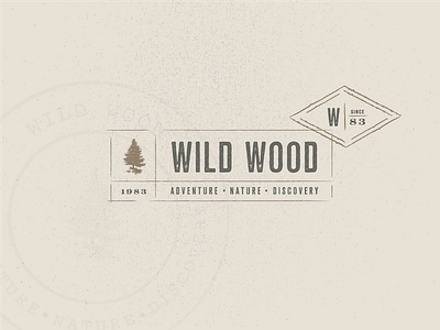 Wild Wood III adventure branding etching logo monogram natura pine pine tree tree wild wild wood wood