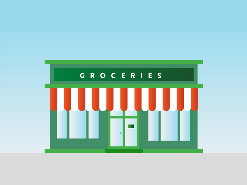 Groceries Shop delivery shopping gradient instacart shop grocery groceries illustration