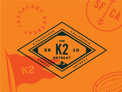 K2 Retreat branding design icons instacart k2 logo logos map orange retreat