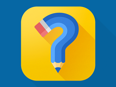 Pictomania Icon app flat game guess help icon ios iphone pencil question shadow