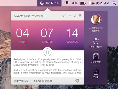 Timetracker Yosemite icons interface osx time tracker ui uix yosemite