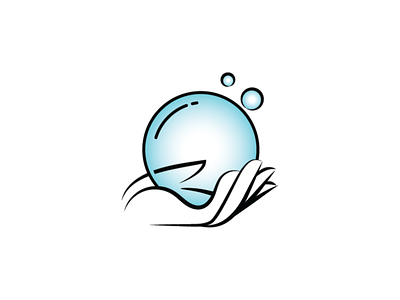 Clean Hand Bubble Logo bubble bubble logo clean hand health logo healthy logo sanitation sanitation logo