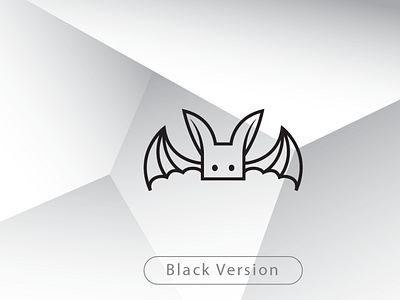 Cute Bat Logo with Square Head