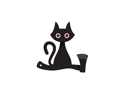 Cat and Axe Logo Template alley cat logo axe logo cat logo dark logo gothic logo limbo pet logo shadow logo