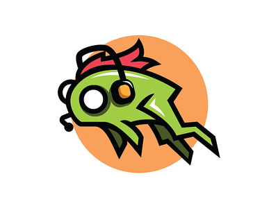 Frog Player Logo Template earphone logo frog frog logo gamer gamer logo green orange player player logo red